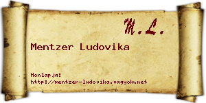 Mentzer Ludovika névjegykártya